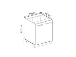 Kühlschränke<Vicco Küchenunterschrank R-Line Küchenkommode Schwarz Beton/Weiß 60 cm AP Marmor Beton Anthrazit