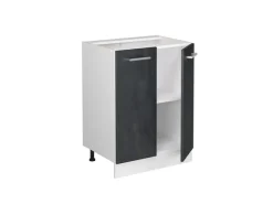Kühlschränke<Vicco Küchenunterschrank R-Line Küchenkommode Schwarz Beton/Weiß 60 cm AP Marmor Beton Anthrazit