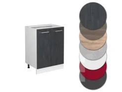 Kühlschränke<Vicco Küchenunterschrank R-Line Küchenkommode Schwarz Beton/Weiß 60 cm AP Marmor Beton Anthrazit