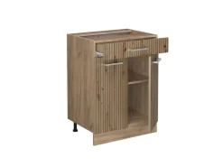 Best Vicco Küchenunterschrank R-Line Artisan-Eiche/Goldkraft Eiche 60 cm mit Schublade ohne Arbeitsplatte Artisan Eiche