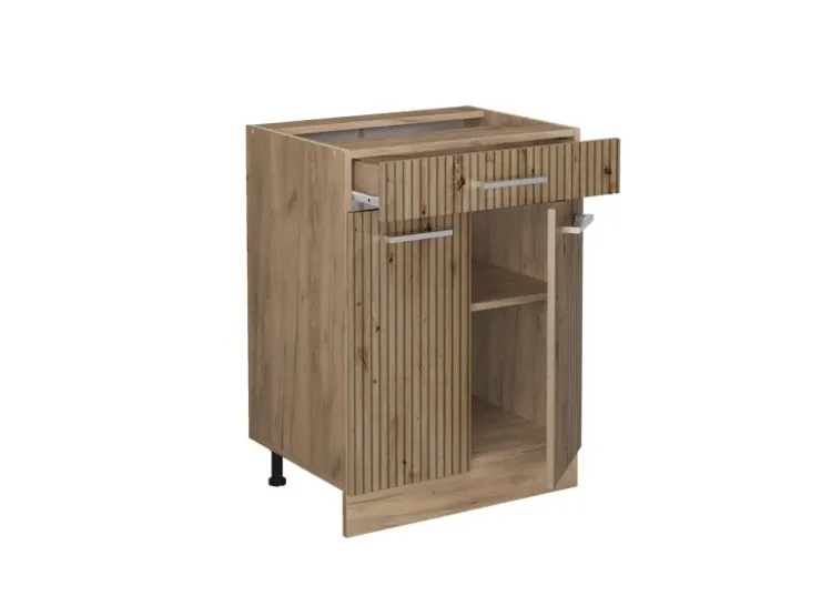 Best Vicco Küchenunterschrank R-Line Artisan-Eiche/Goldkraft Eiche 60 cm mit Schublade ohne Arbeitsplatte Artisan Eiche