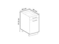 Best Vicco Küchenunterschrank R-Line Hochglanz/Anthrazit 30 cm AP Anthrazit Pfannen