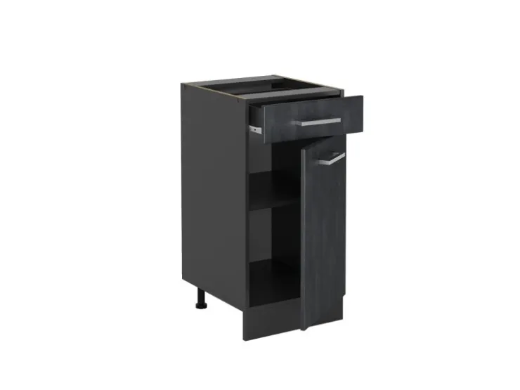 Best Vicco Küchenunterschrank R-Line Hochglanz/Anthrazit 30 cm AP Anthrazit Pfannen
