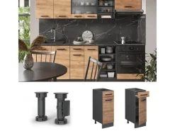 Sale Vicco Küchenunterschrank R-Line Artisan-Eiche/Goldkraft Eiche 40 cm AP Anthrazit Pfannen