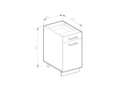 Sale Vicco Küchenunterschrank R-Line Artisan-Eiche/Goldkraft Eiche 40 cm AP Anthrazit Pfannen