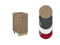 Sale Vicco Küchenunterschrank R-Line Artisan-Eiche/Goldkraft Eiche 40 cm AP Anthrazit Pfannen