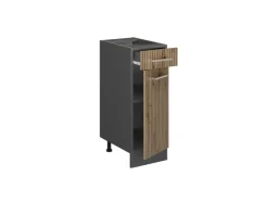 Pfannen<Vicco Küchenunterschrank R-Line Artisan-Eiche/Anthrazit 30 cm AP Marmor Artisan Eiche