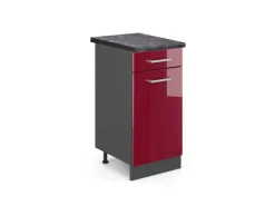 Vicco Küchenunterschrank R-Line Schubladenschrank für die Küche /Anthrazit 40 cm AP Eiche Pfannen