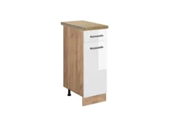 Hot Vicco Küchenunterschrank R-Line Hochglanz/Goldkraft Eiche 30 cm AP Eiche Pfannen