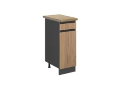 Pfannen<Vicco Küchenunterschrank R-Line Goldkraft /Anthrazit 30 cm AP Eiche