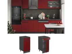 Vicco Küchenunterschrank R-Line Goldkraft /Anthrazit 40 cm AP mit Anthrazit Korpus Pfannen
