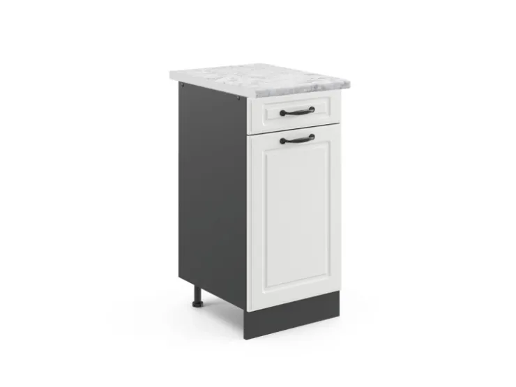 Discount Vicco Küchenunterschrank R-Line Schubladenschrank für die Küche Blau-Grau/Anthrazit 30 cm AP Eiche Pfannen