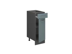 Discount Vicco Küchenunterschrank R-Line Schubladenschrank für die Küche Blau-Grau/Anthrazit 30 cm AP Eiche Pfannen