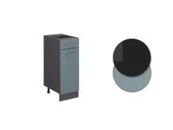 Discount Vicco Küchenunterschrank R-Line Schubladenschrank für die Küche Blau-Grau/Anthrazit 30 cm AP Eiche Pfannen
