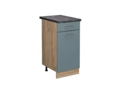 Sale Vicco Küchenunterschrank R-Line Blau-Grau/Goldkraft Eiche 40 cm AP Anthrazit Blaugrau