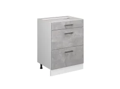 Küchenschränke<Vicco Küchenunterschrank R-Line /Weiß 60 cm mit Schubladen ohne Arbeitsplatte Beton