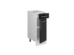 Clearance Vicco Küchenunterschrank R-Line Schwarz Hochglanz/Weiß 30 cm ohne Arbeitsplatte Schwarz Glänzend