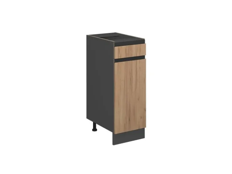 Vicco Küchenunterschrank R-Line Goldkraft /Anthrazit 30 cm J-Shape ohne Arbeitsplatte Eiche