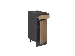 Vicco Küchenunterschrank R-Line Goldkraft /Anthrazit 30 cm J-Shape ohne Arbeitsplatte Eiche