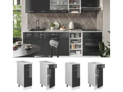 Clearance Vicco Küchenunterschrank R-Line Hochglanz/Weiß 30 cm ohne Arbeitsplatte Anthrazit