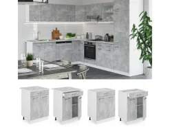 Outlet Vicco Küchenunterschrank R-Line /Anthrazit 40 cm J-Shape mit Schubladen ohne Arbeitsplatte Küchenschränke