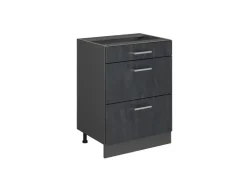 Küchenschränke<Vicco Küchenunterschrank R-Line Schwarz Beton 60 cm ohne Arbeitsplatte mit Anthrazit Korpus Beton Anthrazit