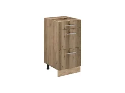 Best Vicco Küchenunterschrank R-Line Artisan-Eiche/Goldkraft Eiche 40 cm mit Schubladen ohne Arbeitsplatte Artisan Eiche