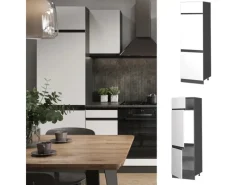 Best Vicco Kühlumbauschrank R-Line Hochschrank für die Küche /Anthrazit 60 cm J-Shape Kühlschränke