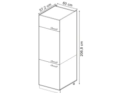 Hot Vicco Kühlumbauschrank R-Line Schwarz Hochglanz/Goldkraft Eiche 60 cm Kühlschränke