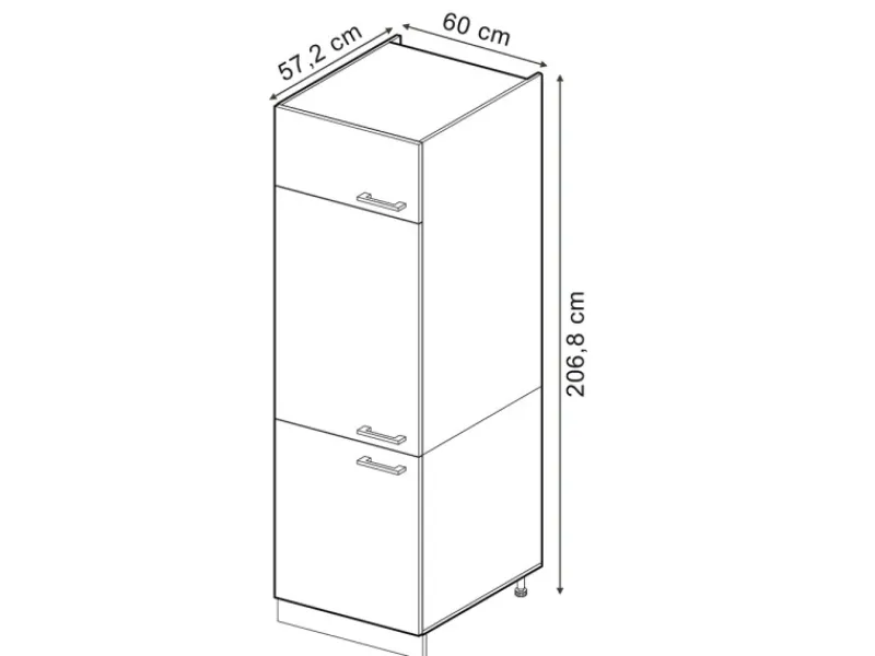 Hot Vicco Kühlumbauschrank R-Line Schwarz Hochglanz/Goldkraft Eiche 60 cm Kühlschränke