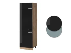Hot Vicco Kühlumbauschrank R-Line Schwarz Hochglanz/Goldkraft Eiche 60 cm Kühlschränke