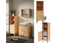 Vicco Midischrank Lucie Bambus 40 x 124 cm Küchenregale
