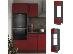 Herde<Vicco Mikrowellenschrank R-Line Küchenregal für die Mikrowelle /Anthrazit 60 cm J-Shape Rot