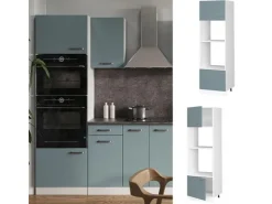 Küchenregale|Küchenschränke<Vicco Mikrowellenschrank R-Line Küchenregal für die Mikrowelle Blau-Grau/Weiß 60 cm Blaugrau