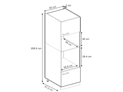 Vicco Mikrowellenschrank R-Line Küchenregal für die Mikrowelle Anthrazit Landhaus/Weiß 60 cm Küchenregale