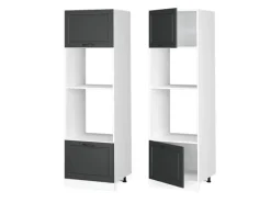 Vicco Mikrowellenschrank R-Line Küchenregal für die Mikrowelle Anthrazit Landhaus/Weiß 60 cm Küchenregale