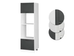Vicco Mikrowellenschrank R-Line Küchenregal für die Mikrowelle Anthrazit Landhaus/Weiß 60 cm Küchenregale