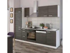 Vicco Optima Küchenzeile /Weiß 270 cm ohne ArbeitsplatteOptima ohne E-Geräte Edelgrau