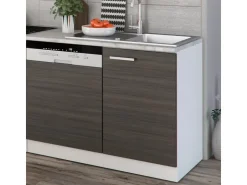 Vicco Optima Küchenzeile /Weiß 270 cm ohne ArbeitsplatteOptima ohne E-Geräte Edelgrau