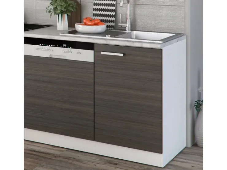 Vicco Optima Küchenzeile /Weiß 270 cm ohne ArbeitsplatteOptima ohne E-Geräte Edelgrau