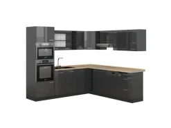 Clearance Vicco R-Line Eckküche Hochglanz/ 237 x 60 cm ohne Arbeitsplatte ohne E-Geräte Winkelküchen
