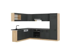 Hot Vicco R-Line Eckküche Anthrazit Landhaus/Goldkraft Eiche 227 x 287 cm AP Anthrazit ohne E-Geräte Anthrazit Struktur