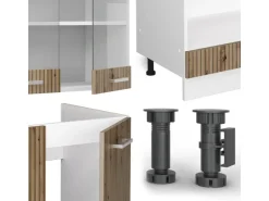 Sale Vicco R-Line Eckküche /Weiß 227 x 287 cm AP Marmor ohne E-Geräte Artisan Eiche