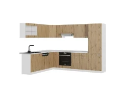 Best Vicco R-Line Eckküche /Weiß 227 x 287 cm ohne Arbeitsplatte ohne E-Geräte Winkelküchen|Einbauküchen
