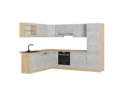 Vicco R-Line Eckküche /Goldkraft Eiche 227 x 287 cm ohne Arbeitsplatte ohne E-Geräte Winkelküchen