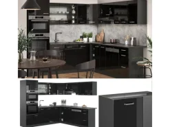 Discount Vicco R-Line Eckküche /Anthrazit 237 x 247 cm AP Eiche ohne E-Geräte Winkelküchen|Einbauküchen