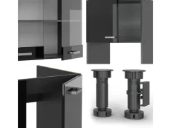 Discount Vicco R-Line Eckküche /Anthrazit 237 x 247 cm AP Eiche ohne E-Geräte Winkelküchen|Einbauküchen
