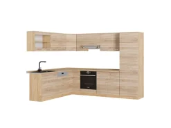 Vicco R-Line Eckküche Sonoma/Goldkraft Eiche 227 x 287 cm AP Eiche ohne E-Geräte Sonoma Eiche