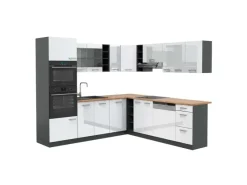 Vicco R-Line Eckküche /Anthrazit 237 x 247 cm AP Eiche ohne E-Geräte Winkelküchen|Einbauküchen