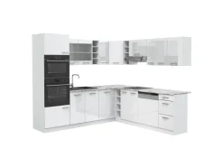 Winkelküchen|Küchenregale<Vicco R-Line Eckküche Hochglanz/ 237 x 60 cm ohne Arbeitsplatte ohne E-Geräte Weiß